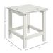 Adirondack Side Table, Square Patio End Table, Weather Resistant 15" Outdoor HDPE Table For Porch, Pool, Balcony, White_maomaolike.com