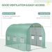 Outsunny 9.8' X 6.6' X 6.6' Plastic Greenhouse Cover Replacement, Heavy Duty Waterproof Tarp For Hoop House, Sheeting With 6 Windows, Door & Reinforcement Grid, Green_maomaolike.com