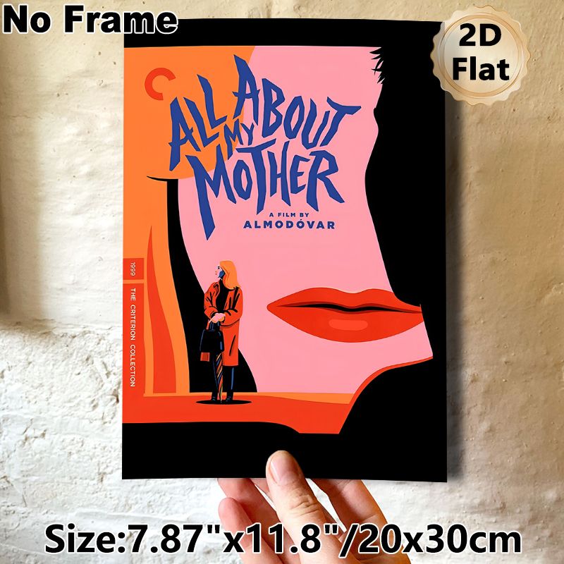 All About My Mother Themed Painting Poster, Bold Graphic Art Style Poster, Stylized Female Figure With Striking Typography, Cinematic Wall Decor Ideal_maomaolike.com
