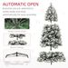 Pre-Lit Artificial Christmas Tree With Clear Lights And Tips, Snow Flocked Christmas Tree With Metal Stand, Hinged Xmas Tree For Home Office Holiday_maomaolike.com