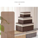 Handwoven Desktop Snack Miscellaneous Organizer Basket Pastoral With Lid Storage Box Rattan Japanese Style Grid_maomaolike.com