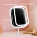 New LED Tray Style Square Round Makeup Rechargeable Fill Light Mirror Desktop Touch Three-Level Dimmable_maomaolike.com
