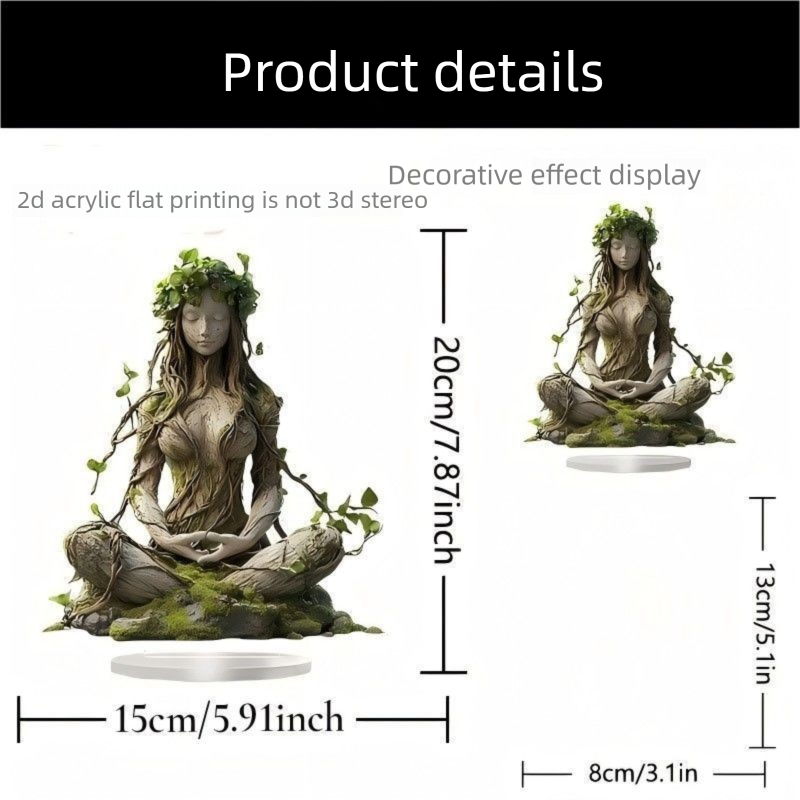 Cross-Border Hot-Selling Bohemian Goddess Statue Flat Acrylic Decoration For Living Room Bedroom Office Desktop Ornament_maomaolike.com