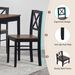 Eco-Friendly Solid Wood Dining Set - Sustainable Home & Restaurant Furniture With Black Metal Accents, Dark Brown_maomaolike.com