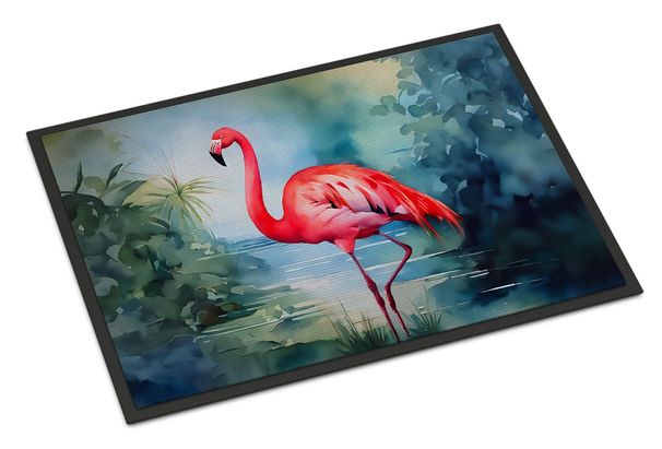 Flamingo Doormat Front Door Mat Indoor Outdoor Rugs For Entryway, Non Slip Washable Low Pile, 24H X 36W_maomaolike.com