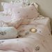 Wholesale Korean Style Princess Lace Milk Velvet Double-Sided Coral Fleece Thickened Warm Flannel Four-Piece Set_maomaolike.com