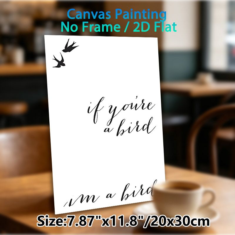 Bird & Quote Themed Painting Poster, Minimalist Black & White Calligraphy Poster, Elegant Quote With Flying Birds Design, Ideal For Bedroom, Living_maomaolike.com