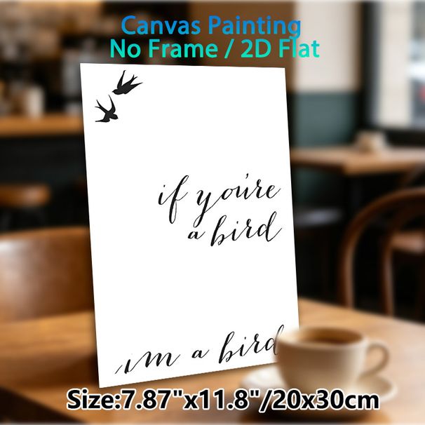 Bird & Quote Themed Painting Poster, Minimalist Black & White Calligraphy Poster, Elegant Quote With Flying Birds Design, Ideal For Bedroom, Living_maomaolike.com