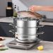 SOGA 2X 3 Tier 32cm Heavy Duty Stainless Steel Food Steamer With Glass Lid_maomaolike.com