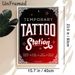 Temporary Tattoo Station Painting Poster, Vintage Retro Typographic Poster, Eye-catching Decorative Sign Suitable For Party, Event And Entertainment_maomaolike.com