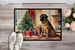 Mastiff Cozy Christmas Doormat Front Door Mat Indoor Outdoor Rugs For Entryway, Non Slip Washable Low Pile, 24H X 36W_maomaolike.com