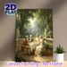 18th-Century Garden Tea Party Painting Poster, Elegant Classic Romantic Poster, Delicate Vintage Aristocratic Outdoor Tea Gathering Artwork, Ideal For_maomaolike.com
