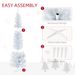 7' Snow Flocked Artificial Pencil Christmas Tree, Slim Xmas Tree With Realistic Branches And Plastic Base Stand For Indoor Decoration, White_maomaolike.com