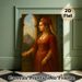 Vintage Noble Lady Painting Poster, Exquisite Classic Oil Style Poster, Elegant Lady In Ornate Red Gown With Domed Building View, Refined Wall Decor_maomaolike.com