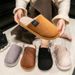 Winter Warm Men House Non Slip Soft Shoes Comfortable Flat Heel Home Indoor Plush Slippers Bedroom Female Shoes_maomaolike.com