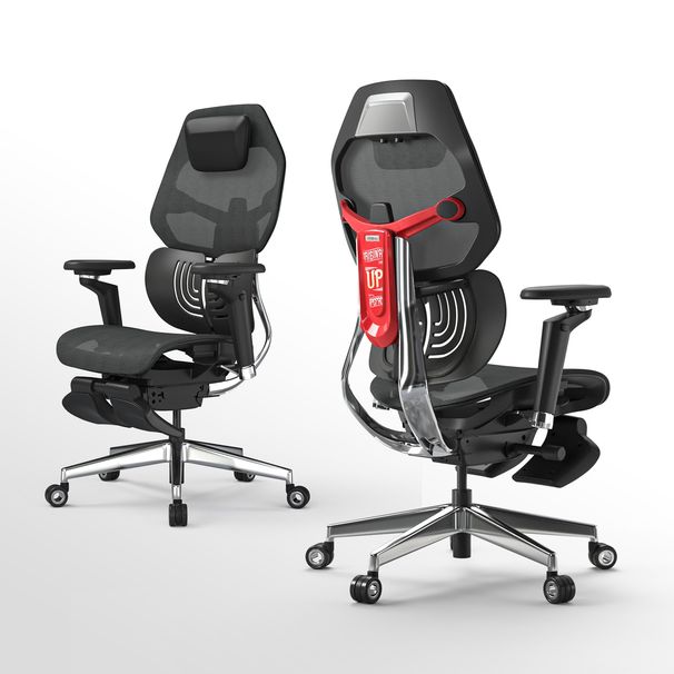 Computer Desk Gaming Chair With 2-Piece Protrusion Adjustable Lumbar Support Trackmaster 6D Armrest Height Adjustable With 2D Leather Headrest 136° Tilt For Office And Gaming_maomaolike.com