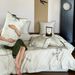 100s Four-Piece Set With Chinese Style Embroidery, Minimalist Style, High-Count Dense Cotton Bed Sheet And Duvet Cover_maomaolike.com
