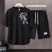 Men's Clothing 2024 Waffle Casual Summer Suit Men's Loose Teen Short sleeved T shirt Shorts Handsome Two piece Suit_maomaolike.com