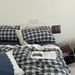 Wholesale INS American Retro Plaid Nordic Simple Pure Washed Four-Piece Full Cotton Yarn-Dyed 4-Piece Set_maomaolike.com