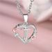 Cute Female A-Z Letter Flower Pendant Necklace Silver Color Wedding Jewelry Gift For Women_maomaolike.com