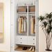 Closet Organizer System With Drawers,Walk In Closet Organizers And Storage, Wardrobe Closet With Closet Shelves, DIY Wooden Clothing Racks For Hanging Clothes (47" W X 16" D X 71" H)_maomaolike.com