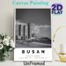 Busan Coastal City Painting Poster, Monochrome Urban Skyline & Beach Scene Poster, Elegant Cityscape Decor Suitable For Living Room, Office And_maomaolike.com