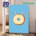 Bagel Themed Painting Poster, Whimsical Cartoon-style Bagel Clipped On Rope Poster, Playful Food-inspired Decor Ideal For Kitchen And Dining Area_maomaolike.com
