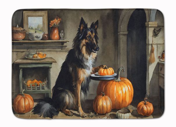 Belgian Tervuren Fall Kitchen Pumpkins Memory Foam Kitchen Mat Machine Washable Anti-Fatigue Mat Cushion Comfort Bath Mat Or Kitchen Rug_maomaolike.com
