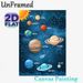 Solar System Painting Poster, Vibrant Cartoon-style Planetary Illustration Poster, Informative Design For Learning About Celestial Bodies, Ideal For_maomaolike.com