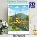 Seoul Traditional Scenery Landscape Painting Poster, Vibrant Oil-style Scenic Poster, Captivating View Of Classic Pavilions, Lake And Seoul Tower_maomaolike.com