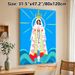 Our Lady Of The Sea Painting Poster, Vibrant Graphic Style Poster, Serene Religious Artwork Featuring Crowned Virgin With Rosary Standing On Waves_maomaolike.com