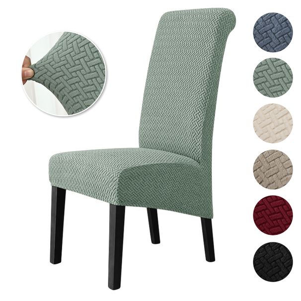 Cross-Border T-Shaped Elastic Thickened Large Slant Home Dining Table Sleighback High Back Chair Cover_maomaolike.com