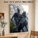 Ancient Warrior On Horseback Painting Poster, Vintage-toned Realistic Bronze Statue Style Poster, Historical Warrior Design Brings Classic Vibe For_maomaolike.com