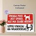 Dog Humorous Warning Painting Poster, Bold Red-and-white Graphic Dog & Funny Figure Scene Poster, Lighthearted Caution Message Ideal For Home_maomaolike.com