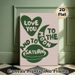Love You To The Moon And Saturn Painting Poster, Minimalist Retro Green Heart & Celestial Graphic Poster, Warm Romantic Decor Ideal For Bedroom_maomaolike.com