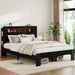 Bed Frame Queen Size, Wood Platform Bed Frame With Storage LED Light Headboard And 2 USB , Noise Free,No Box Spring Needed And Easy Assembly Tool,Large Under Bed Storage,Dark Black_maomaolike.com
