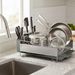 KitchenAid Large Capacity Full Size Rust Resistant Dish Rack With Angled Drain Board And Removable Flatware Caddy, Light Grey_maomaolike.com