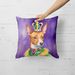 Basenji King Of Mardi Gras Throw Pillow Machine Washable, Indoor Outdoor Decorative Pillow For Couch, Bed Or Patio, 18Hx18W_maomaolike.com