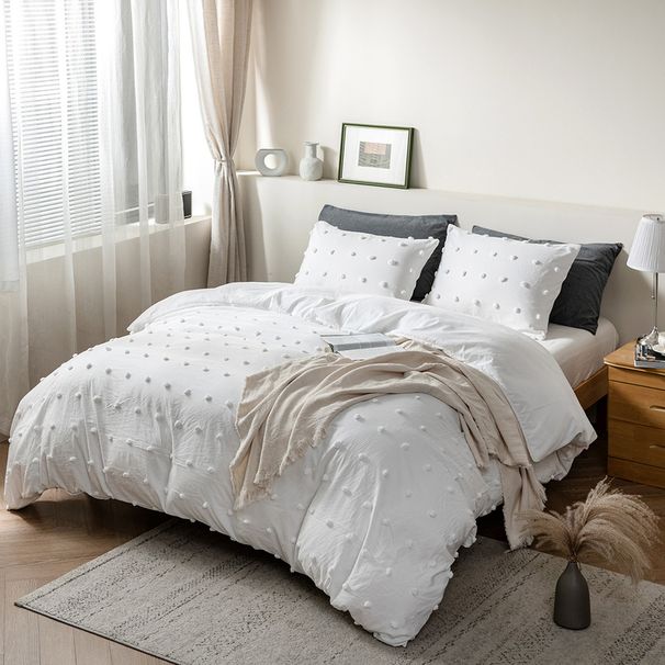 Bedding Sets Cut Flower Solid Color Three Dimensional Ball Craft Quilt Set_maomaolike.com