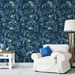 45*300cm Blue Floral Wallpaper | Peel & Stick Removable Waterproof | Vintage Botanical Wall Decor | Elegant European Style | Renter-Friendly_maomaolike.com