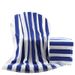 Blue Striped Beach Towel, Pure Cotton, Enlarged Swimming Towel, Absorbent And Quick Drying, Bath Towel_maomaolike.com