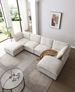 130" Inch Modular Sectional Sofa, Linen Fabric Couch Set With Convertible Ottoman,U Shaped Sofa,comfortable,Freely Combinable Sofa For Living Room, Apartment, Office,Blue, 3 Colors BE_maomaolike.com