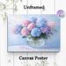 Hydrangea Themed Painting Poster, Soft-toned Oil Painting Style Pastel Pink & Blue Hydrangeas In Glass Vase Poster, Brings Gentle Elegance To Living_maomaolike.com
