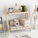 No-Installation Simple INS Wooden Double-Layer Desktop Folding Storage Rack Dormitory Bedroom Desk Organizer_maomaolike.com
