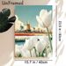 Dutch Windmill & Tulip Themed Painting Poster, Vibrant Stylized Pastoral Scene Poster, Serene Countryside View With Blooming Tulip Fields, Ideal For_maomaolike.com