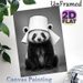 Red Panda Themed Painting Poster, Adorable Monochrome Playful Red Panda With Toilet Paper Roll Poster, Whimsical Animal Decor Ideal For Bathroom_maomaolike.com