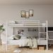 Full Over Full Bunk Bed, Heavy Duty Metal Bunk Bed Frame With Built-in Ladder And Safety Guard Rail, Low Metal Bunk Bed Frame For Kids, No Boxspring Required, For Small Spaces, White_maomaolike.com