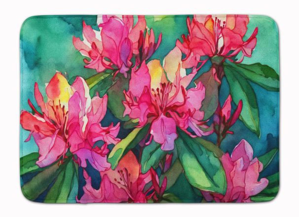 West Virginia Rhododendrons In Watercolor Memory Foam Kitchen Mat Machine Washable Anti-Fatigue Mat Cushion Comfort Bath Mat Or Kitchen Rug_maomaolike.com