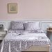 Satin Silk Printed Bed Sheet Bed Sheet Pillowcase Digital Printing Silver Leopard Four Piece Set_maomaolike.com