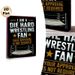 Wrestling Fan Themed Painting Poster, Retro Typographic & Wrestling Ring Scene Poster, Bold Fan Statement Design, Ideal For Game Rooms, Home_maomaolike.com